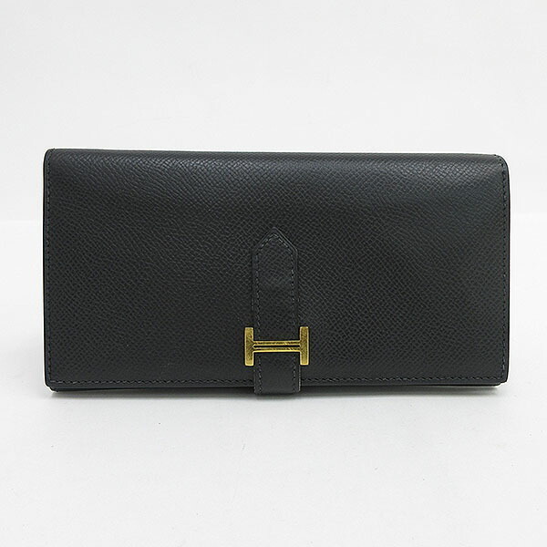 Hermes Bearn Trifold Wallet K Black Epson